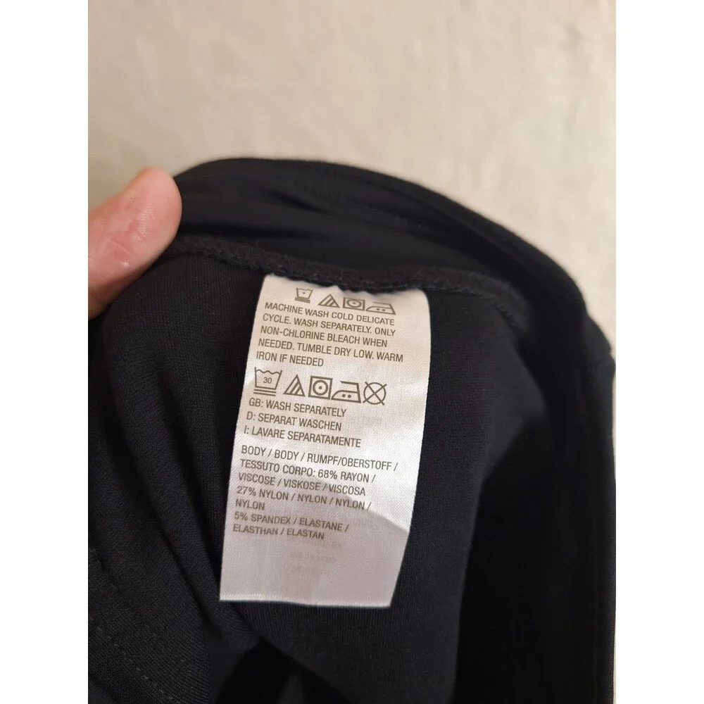 Belle Kim Gravel Petite Crop Ponte Pants Black Womens 10P Pull On Pockets